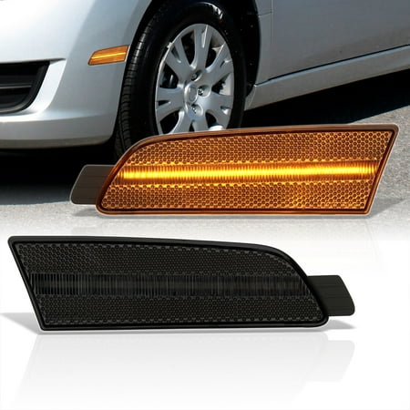 AJP Distributors Smoke Len Amber LED Side Markers Front Driving Parking Reflector Bumper Light Turn Signal Lamp Assembly Pair Compatible/Replacement For Mazda 6 2009 2010 2011 2012 2013 09 10 11 12 13