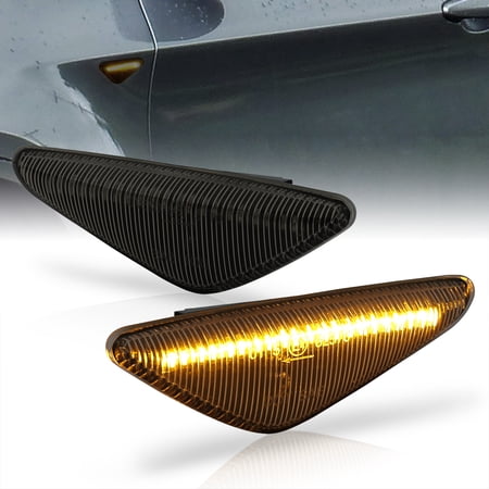 AJP Distributors Smoke Lens Amber Sequential LED Blinker Indicator Side Marker Turn Signal Lights Lamps For BMW X3 X5 X6 E70 E71 E72 F25 2007 2008 2009 2010 2011 2012 2013 2014 07 08 09 10 11 12 13 14