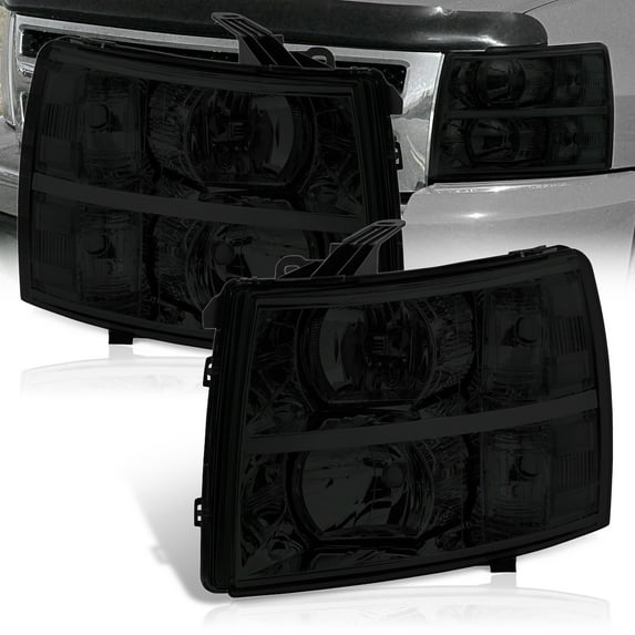AJP Distributors Smoke Lens Chrome Housing Clear Signal Headlights Bumper Lamps Set Compatible/Replacement For Chevrolet Chevy Silverado 2007 2008 2009 2010 2011 2012 2013 2014 07 08 09 10 11 12 13 14