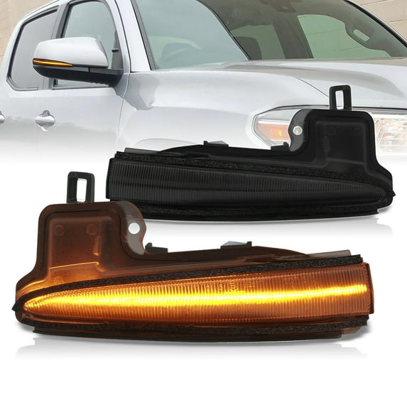 AJP Distributors Smoked Amber Sequential LED Side Mirror Turn Signal Lights Lamps Assembly Compatible/Replacement For Toyota Tacoma RAV4 Highlander 2016 2017 2018 2019 2020 2021 15 16 17 18 19 20 21