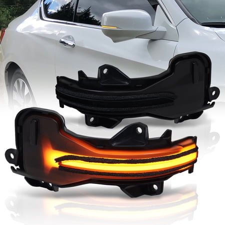 AJP Distributors Smoked Amber Sequential LED Side Mirror Turn Signal Lights Lamps Assembly Pair Set Compatible/Replacement For Honda Accord CRV HRV Fit Odyssey 2012 2013 2014 2015 2016 2017 2018 2019