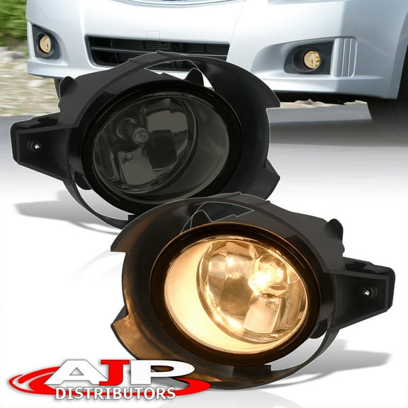 AJP Distributors Smoked Lens JDM Front Driving Fog Lights Bumper Lamps Pair LH RH Assembly w/ Bulbs Switch Relay Wiring Harness Kit Compatible/Replacement For Nissan Sentra B16 2007 2008 2009 07 08 09