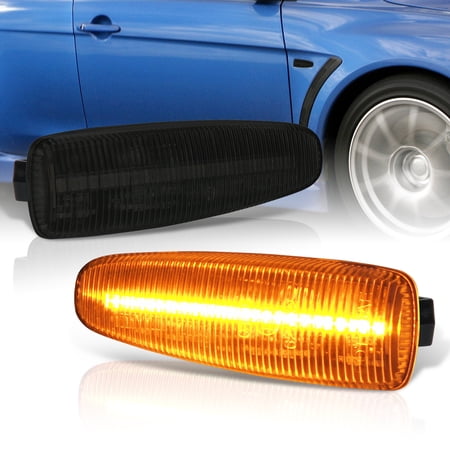 AJP Distributors Smoked Sequential LED Signal Fender Side Markers Lights Lamps Pair Compatible/Replacement For Lancer Evolution EVO 10 X / Mirage / Outlander 07 08 09 10 11 12 13 14 15 16 17 18 19 20