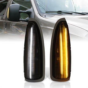 AJP Distributors Smoked Switchback LED DRL Towing Side Mirror Lights Turn Signal Lamps Pair Compatible/Replacement For Ford F250 F350 F450 F550 F650 Excursion 2000 2001 2002 2003 2004 2005 2006 2007