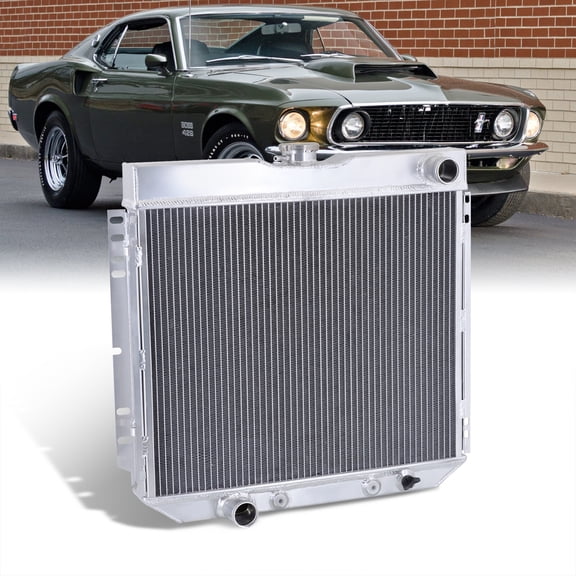 AJP Distributors Tri Core 3-Row Engine Cooling Full Aluminum Radiator Compatible/Replacement For Ford Mustang Maverick Falcon Comet Cougar 4.1L 5.0L M/T 1969 1970 1971 1972 1973 1974 1975 1976 1977