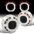 thumbnail image 1 of AJP Distributors Universal 2.5" Square Projector Bi-Xenon Headlights Headlamps Lights Lamps Retrofit Conversion Kit Upgrade Dual Halo Rings Shrouds Devil Demon Eyes CCFL HID LED Red White + H1 Bulbs, 1 of 8