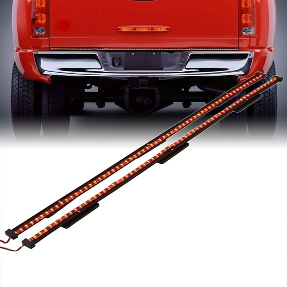 AJP Distributors Universal 2-Piece 48" / 60" LED Tailgate Bar Brake Stop Running Turn Signal Light Strip Rear Bumper Tail Lamp Pair Compatible/Replacement For Truck Pickup Bed Trailer SUV RV Car Van