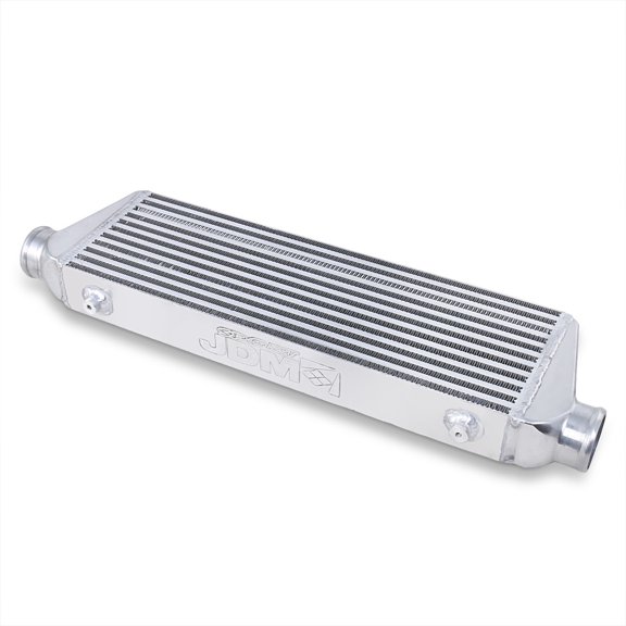 AJP Distributors Universal FMIC Front Mount Aluminum Intercooler 27.5" x 7.0" x 2.75" Bar & Plate 2.5" Inlet/Outlet High Flow Light Weight Turbo Super Charger Boost Cooling System