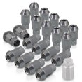 thumbnail image 1 of AJP Distributors Universal JDM Sport M12 X 1.5MM Thread Pitch 20-Pieces Hexagonal T-6061 Aluminum Open End Wheels Rims Tuner Lug Nuts Set Kit Anodized Gunmetal w/ Socket Adapter Key, 1 of 4