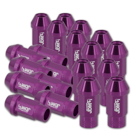 AJP Distributors Upgrade JDM Sport Universal 20-Piece Heavy Duty Aluminum Alloy 50MM Open Ended Cone Tuner Lug Nuts Stud Set Wheels Rims For M12X1.5MM Thread Pitch Anodized Purple