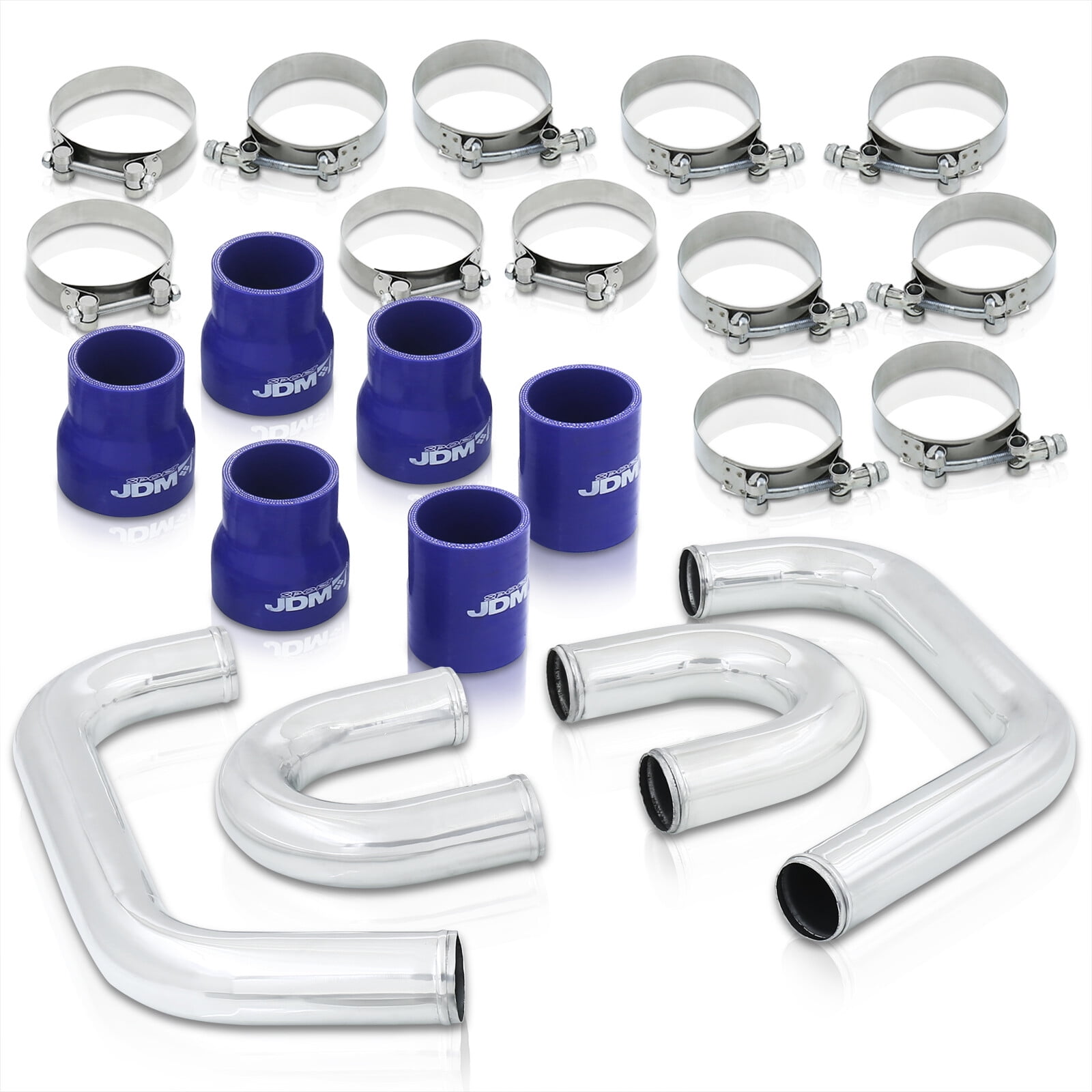 AJP Distributors Upgrade JDM Turbo Charged Intercooler Piping Kit + Blue Couplers For Nissan