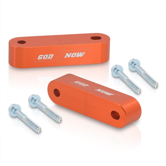 AJP Distributors Upgrade Universal JDM Replacement 2-Piece Anodized Orange Billet Aluminum Godsnow 22mm 7/8" Hood Spacers Riser Kit Set Engine Heat Ventilation + Bolts For Honda / Acura