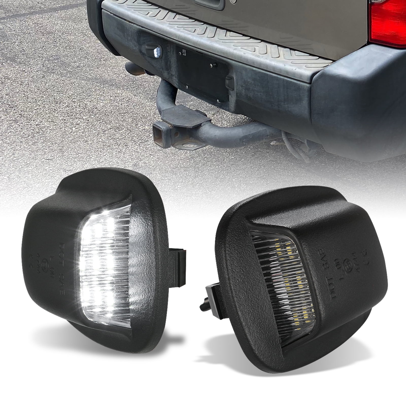 AJP Distributors White SMD LED Bumper License Plate Lights Tag Lamps Assembly Pair Set Compatible/Replacement For Nissan Xterra Frontier WD22 D22 1994 1995 1996 1997 1998 1999 2000 2001 2002 2003 2004