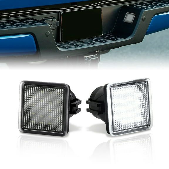 AJP Distributors White SMD LED Rear Bumper License Plate Lights Lamps Compatible/Replacement For Toyota Tacoma / Tundra 2014 2015 2016 2017 2018 2019 2020 2021 2022 2023 14 15 16 17 18 19 20 21 22 23