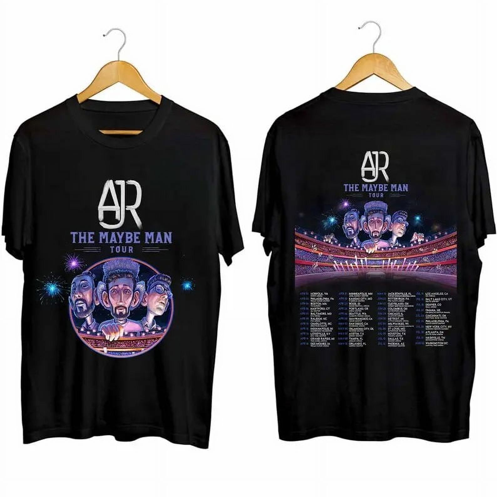 AJR Band The Maybe Man Tour 2024 Tour Black TShirt Gift Fans All Size