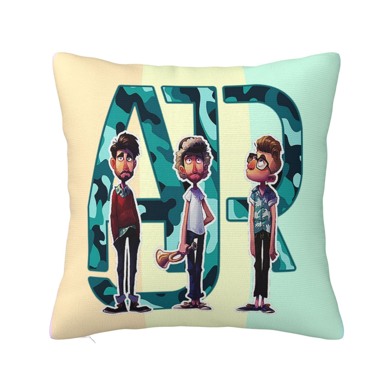 AJR Cartoon Soft Pillowcase With Hidden Zipper Throw Pillow Case Covers