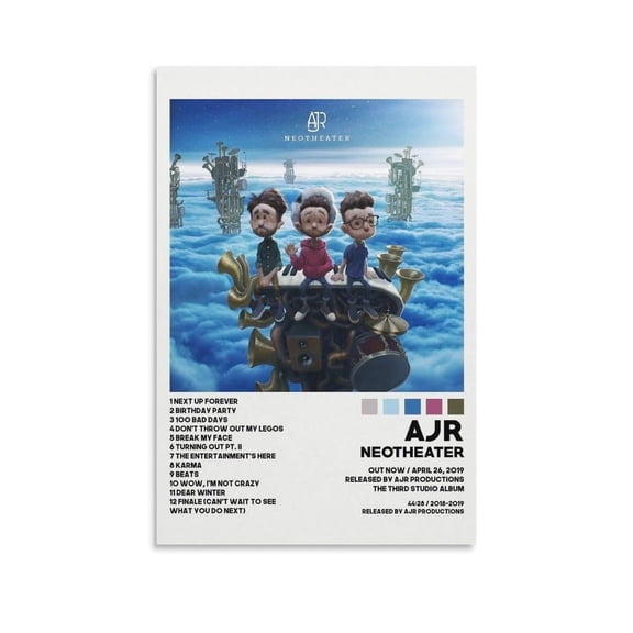 AJR NEOTHEATER Poster Canvas Poster Bedroom Decoration Landscape Office Valentine's Birthday Gift