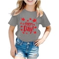 thumbnail image 1 of AJTQTH Canada Day Tees for Girls Boys Unisex Cute Maple Novelty Printed Tshirts Summer Casual Short-Sleeve Crewneck Tops Shirts Blouses Outfits Clothes for Holiday Gift Gray 9 Years, 1 of 3