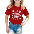 thumbnail image 1 of AJTQTH Canada Day Tees for Girls Boys Unisex Cute Maple Novelty Printed Tshirts Summer Casual Short-Sleeve Crewneck Tops Shirts Blouses Outfits Clothes for Holiday Gift Red 5 Years, 1 of 3