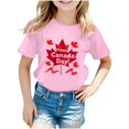 thumbnail image 1 of AJTQTH Summer Tees for Girls Boys Unisex Canada Day Maple Novelty Printed Tshirts Short-Sleeve Crewneck Tops Casual Comfy Lightweight Shirts Blouses Gift for Holiday Pink 11 Years, 1 of 3