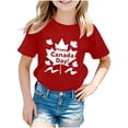 thumbnail image 1 of AJTQTH Summer Tees for Girls Boys Unisex Canada Day Maple Novelty Printed Tshirts Short-Sleeve Crewneck Tops Casual Comfy Lightweight Shirts Blouses Gift for Holiday Red 4 Years, 1 of 3
