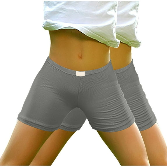 AJTQTH 2-Pack Summer Shorts for Girls Solid Color Breathable Comfy Short Pants Elastic-Waisted Casual Strectchy Slim Shorts for Sport Home Outdoor Occasions with Appliques 4-5 Years