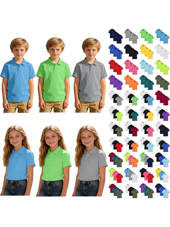 3-Pack Polo Shirts for Boys Tagless School Uniform Collared T-Shirts for Kids Boys – Casual Athletic Tees Shirt Tops Soft Comfortable Everyday Wear Wine 6-7 Years