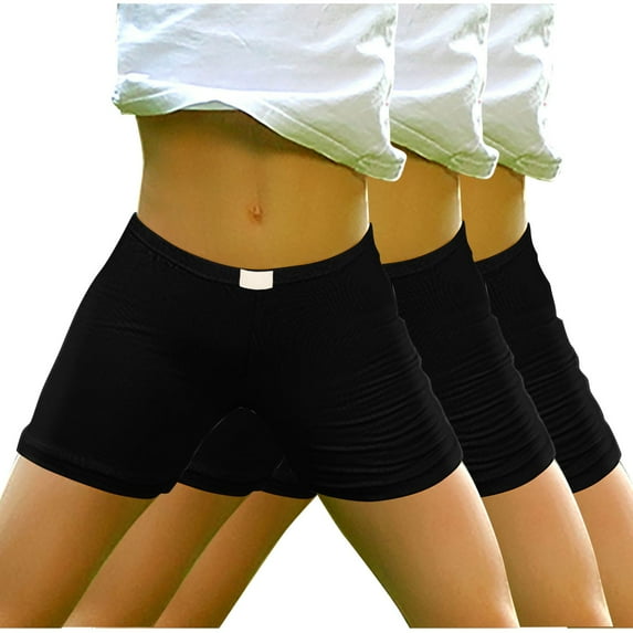 AJTQTH 3-Pack Summer Shorts for Girls Solid Color Breathable Comfy Short Pants Elastic-Waisted Casual Strectchy Slim Shorts for Sport Home Outdoor Occasions with Appliques 5-6 Years