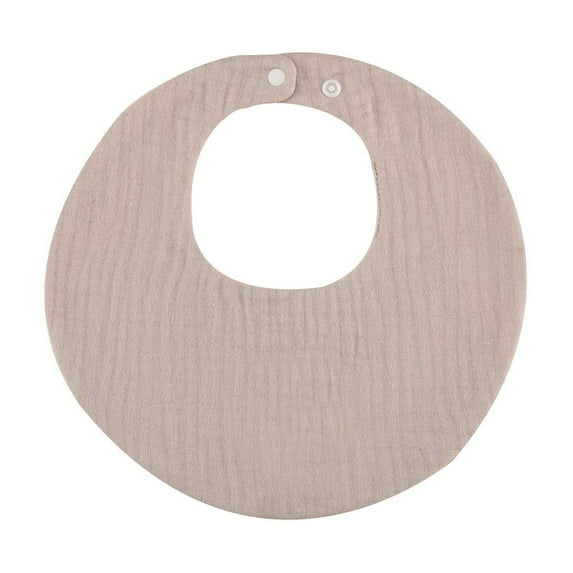 AJTQTH Baby Bibs Cotton Solid Color Drool Bibs Easy Care Absorbent Feeding Bibs Newborn Infant Neck-Round Soft Bibs Beige Free Size