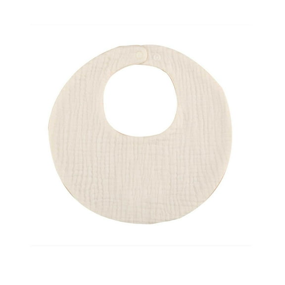 AJTQTH Baby Bibs Cotton Solid Color Drool Bibs Easy Care Absorbent Feeding Bibs Newborn Infant Neck-Round Soft Bibs Yellow Free Size