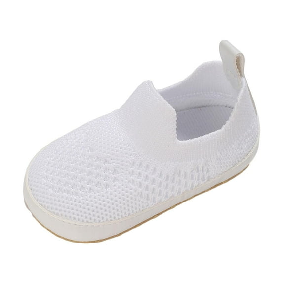 AJTQTH Baby Cute Shoes Toddler Low-Top Mesh Slip-On Flexible and Breathable Sneakers Summer Casual Comfortable Lightweight Walking Shoes White Size 13