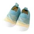 thumbnail image 1 of AJTQTH Baby Indoor Shoes Knitting Mesh Breathable Floor Shoes Boys Girls Toddler Thick Soled Non-slip Sweat Absorbent Slip-On Gradient Printed Shoes Green 17, 1 of 4