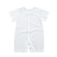 thumbnail image 1 of AJTQTH Baby Rompers Infant Solid Color Round Neck Short-Sleeved Jumpsuit Summer Cotton Comfy Bodysuit Playsuit Onesie for Summer Casual Home Sleep Occasions White#01 10 Months, 1 of 4