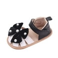 thumbnail image 1 of AJTQTH Baby Toddler Sandals Cloth Round Toe Bowknot Velcro Straps Shoes Soft Soled Water Sandals Anti-Slip Shoes Summer Sport Walking Hiking Shoes Black 6-8 Months, 1 of 4