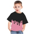thumbnail image 1 of AJTQTH Boys Girls Cute Tshirts Kids Color Block Short Sleeve Crewneck Tees Tops Summer Casual Comfortable Fit Loose Shirts Blouses Clothes Outfits Pink 5-6 Years, 1 of 4