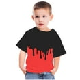 thumbnail image 1 of AJTQTH Boys Girls Cute Tshirts Kids Color Block Short Sleeve Crewneck Tees Tops Summer Casual Comfortable Fit Loose Shirts Blouses Clothes Outfits Red 4-5 Years, 1 of 4