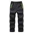 thumbnail image 1 of AJTQTH Boys Girls Snowpants Kids Warm Plush Solid Color Elastic-Waisted Windproof Waterproof Outdoor Hiking Skiting Pants Nylon Thick Pants with Pockets Black 7 Years, 1 of 4