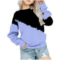 thumbnail image 1 of AJTQTH Color Block Sweaters for Girls Toddler Kids Cute Round Neck Long-Sleeved Comfy Tops Breathable Relaxed Fit Oversized Warm Pullovers Blue 5-6 Years, 1 of 5