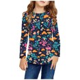 thumbnail image 1 of AJTQTH Cute Floral Pattern Print Shirts for Kids Boys Girls Long Sleeve Casual Graphic Round Neck Pullover Sweatshirts Loose Fit Cotton T-Shirts Tops Mulitcolor#06 11-12 Years, 1 of 6