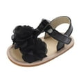 thumbnail image 1 of AJTQTH Cute Flower Patchwork Shoes for Toddler Soft Soled Strappy Faux Leather Gladiator Sandals Summer Casual Lightweight High-Top Ankle Strap Flat Shoes Black Size 12, 1 of 1