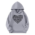 thumbnail image 1 of AJTQTH Cute Heart Pattern Print Hooded Sweatshirts for Kids Boys Girls Casual Spring Long Sleeve Hoodie Outwear Coat Trendy Comfy Pullover Tops with Pockets Gray 13-14 Years, 1 of 1