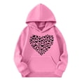 thumbnail image 1 of AJTQTH Cute Heart Pattern Print Hooded Sweatshirts for Kids Boys Girls Casual Spring Long Sleeve Hoodie Outwear Coat Trendy Comfy Pullover Tops with Pockets Pink 13-14 Years, 1 of 5