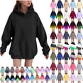 thumbnail image 1 of AJTQTH Cute Kids Girls Hooded Sweatshirts Casual Fall Winter Long Sleeve Solid/Striped/Color Block/Tie Dye Print Pullover Tops Lightweight Teens Hoodie Outwear with Pockets A06-Green 13-14 Years, 1 of 6