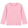 thumbnail image 1 of AJTQTH Cute Long Sleeve Crewneck Sweatshirts for Kids Boys Girls Casual Soft Cotton Candy Color Basic Workout Pullover Tops Trendy Lightweight Comfy T-Shirts Pink 4-5 Years, 1 of 2