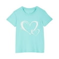 thumbnail image 1 of AJTQTH Cute Love Print T-shirts for Kids Girls Boys Summer Comfy Cotton Clothes Cozy Short Sleeve Tops Round Neck Tees Shirts Blouses Blue 7 Years, 1 of 5