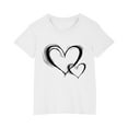 thumbnail image 1 of AJTQTH Cute Love Print T-shirts for Kids Girls Boys Summer Comfy Cotton Clothes Cozy Short Sleeve Tops Round Neck Tees Shirts Blouses White 7 Years, 1 of 5