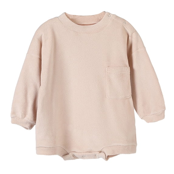 AJTQTH Cute Solid Romper for Girls Infant Toddler Comfy Loose Fit V-Neck Jumpsuit Robe Playsuit Summer Casual Clothes for Sleep Home Bath Beach Khaki 3 Months