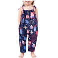 thumbnail image 1 of AJTQTH Dinosour Print Playsuit for Girls Summer Casual Kids Sleeveless Rompers Cute Spaghetti Straps Bowties Loose Comfortable Fit Clothes Dark Blue 6 Years, 1 of 4