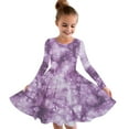 thumbnail image 1 of AJTQTH Fall Kids Girls Princess Dresses Tie Dye Gradient Print Long Sleeve Casual Twirly Skater Dress Trendy Flowy A-Line Recital Dress for School Holiday Party Multicolor#17 7-8 Years, 1 of 5