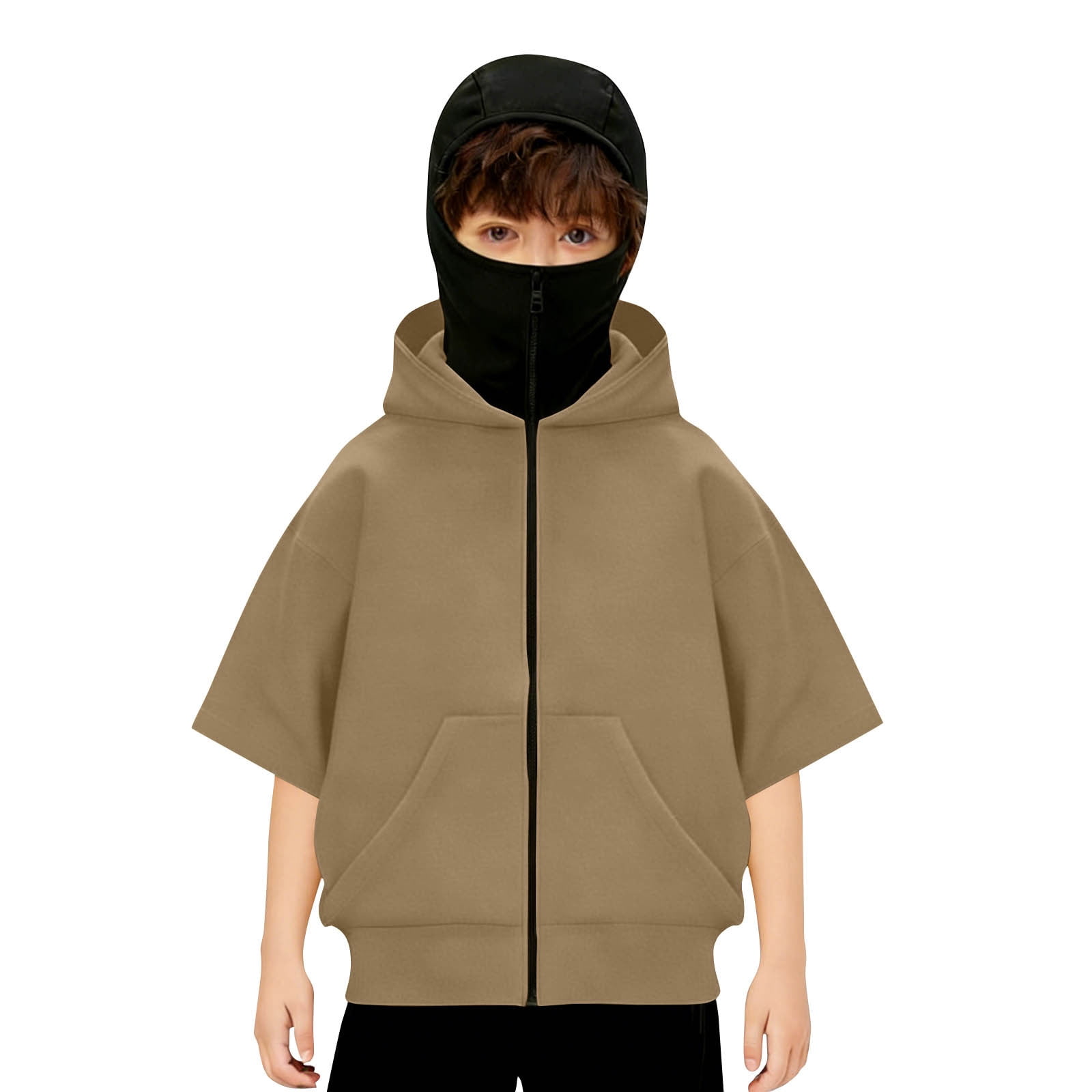 Balaclava Zip Hoodie Für Damen & Herren – Kapuzenpullover Mit Sturmhaube, Y2K Oversized, Winddicht